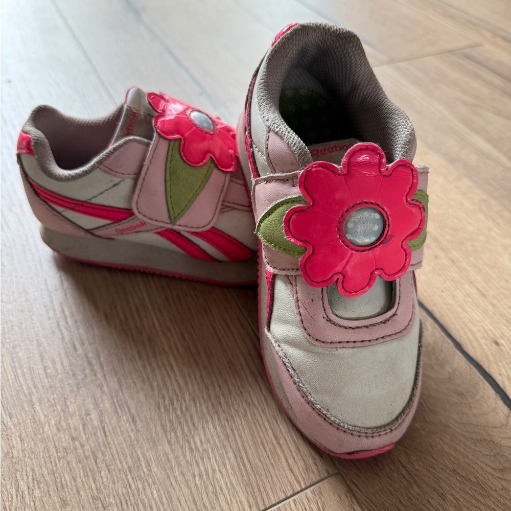 SOLD | Reebok Kids Pink and Green Floral Sneakers